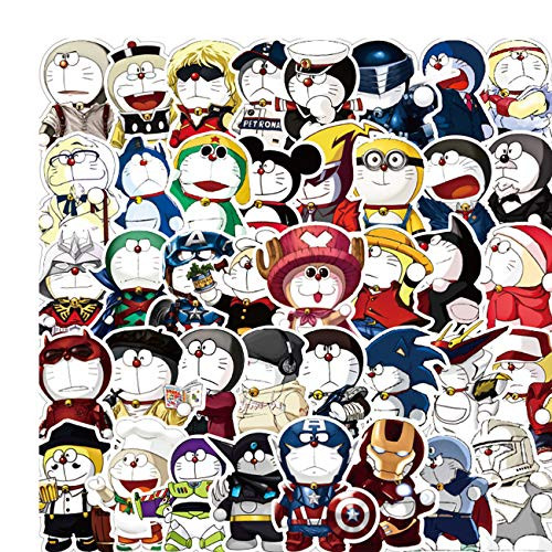 Doraemon Stickers 100pcs Japanese Cartoon Anime Stickers Waterproof Vinyl Trendy Aesthetic Stickers for Water Bottle Laptop Skateboard Snowboard Luggage Guitar