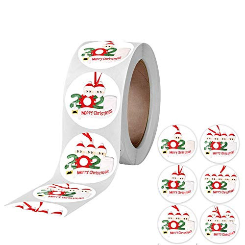 Akche 2020 Christmas Family Christmas Stickers Envelope Stickers Seals Round Label Stickers for Cards Present Envelopes Boxes Bag Sealing Decorations Merry Christmas Decorations