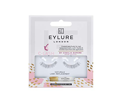 Eylure London C-Lash False Lashes  Reusable  Adhesive Included  1 Pair Naturals