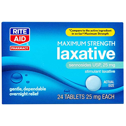 Rite Aid Maximum Strength Senna Laxative and Stool Softener - 24 Tablets   Gentle Constipation Relief