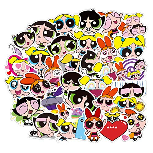 FOCUS s Stickers 50Pcs The Powerpuff Girls Stickers for Laptop Cellphone Water Bottle Hydro Flask Skateboard Luggage Car Bumper  etc FJKT