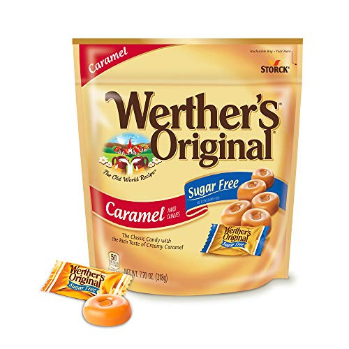 WERTHER S ORIGINAL Sugar Free Caramel Hard Candy  Individually Wrapped Candy  7-7 Ounce Bag