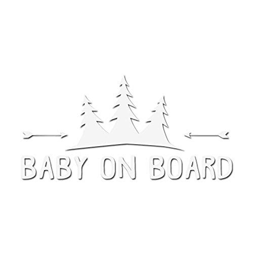 baby-on-board-trees-wht Vinyl Decal 5in