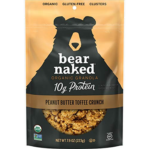 Bear Naked  Peanut Butter Toffee Crunch  Protein Clusters  Organic  Gluten-Free  Non-GMO Project Verified  Granola  7-9oz Bag