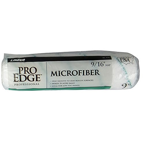 Linzer Products  RC-174-9 Microfiber Shed-Free Paint Roller Cover  9-16-inch Nap  9-inch length  White- One Roller Cover-