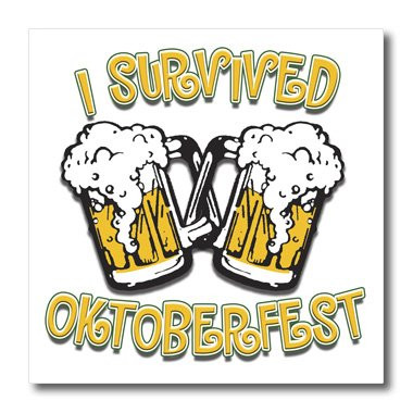 3dRose ht446013 Text with I Survived Oktoberfest-Iron on Heat Transfer for White Material  10 by 10-Inch