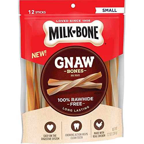 Milk-Bone Gnaw Bones Rawhide Free Chew Treats for Dogs  Chicken  12 Small Sticks