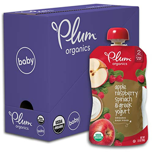 Plum Organics Stage 2 Organic Baby Food Apple Raspberry Spinach Greek Yogurt 3-5 Ounce Pouch Pack of 6 Plum Organics Stage 2 Organic Baby Food Apple Raspberry Spinach Greek Yogurt 3-5 Ounce Pouch Pack of 6