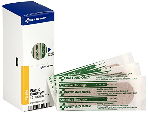First Aid Only FAE-3100 SmartCompliance Refill 1 x 3 Plastic Bandages  40 Count