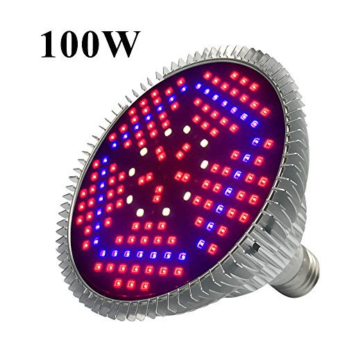 LED Grow Light Bulb, Indoor Plant Growing Lamps Greenhouses, Hydroponics, Full Spectrum, 100W E27