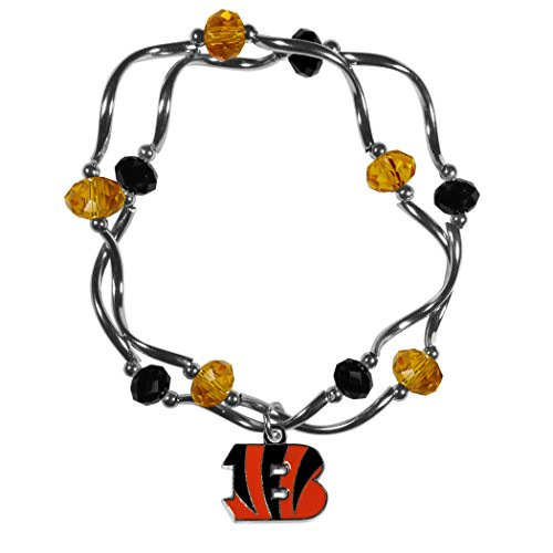 NFL Siskiyou Sports Womens Cincinnati Bengals Crystal Bead Bracelet One Size Team Color NFL Siskiyou Sports Womens Cincinnati Bengals Crystal Bead Bracelet One Size Team Color