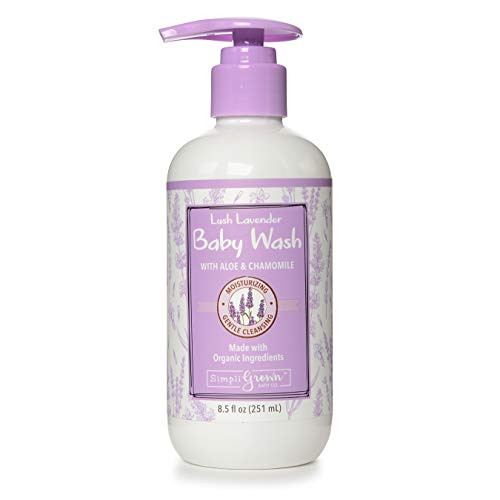 SimpliGrown Bath Co- Natural  Sulfate-Free Baby Wash with Chamomile  Calendula  Aloe And Vitamins B5   E  Lush Lavender  8-5 Fl Oz