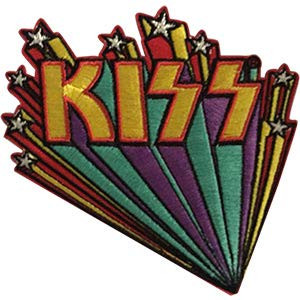 Kiss Logo Star Banners - Sew Iron on  Embroidered Original Artwork - Patch - 3-5  X 3-6