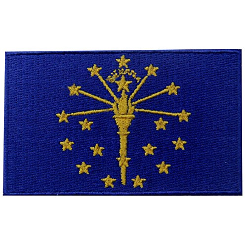 Indiana State Flag Embroidered Emblem Iron On Sew On in Patch Indiana State Flag Embroidered Emblem Iron On Sew On in Patch