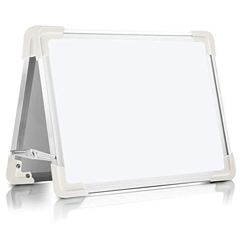 Magnetic Dry Erase Board for Kids, OUSL 16X12'' Small Desktop Foldable Reminder Board Magnet White Board Double-Sided Portable Whiteboard Easel for Children