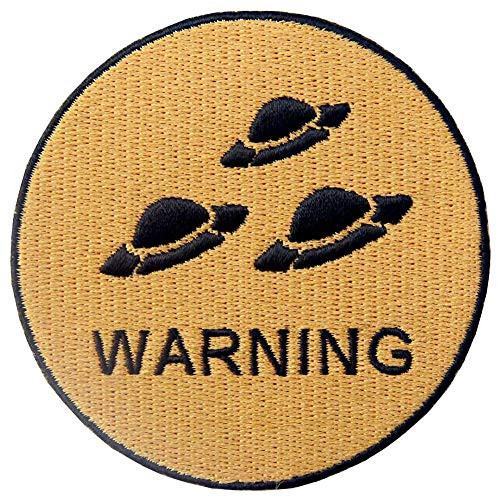Warning X Files UFO Appear Patch Embroidered Applique Iron On Sew On Emblem