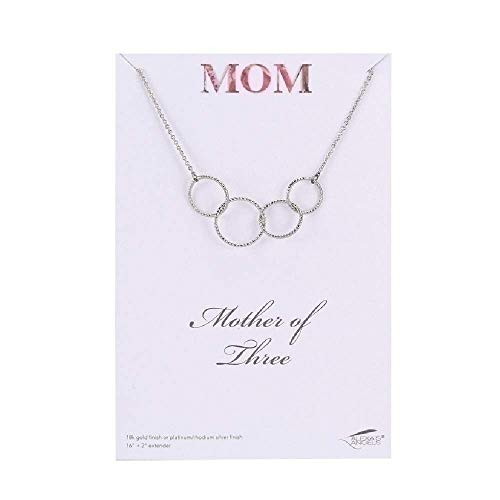 Roman 222836 Rhodium Neck-Mother of Three with 2-inch Extender and Gift Box  16-inch High