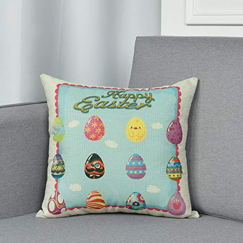 Fascidorm Happy Easter Pillow Covers Easter Eggs Throw Pillow Covers Cushion Covers Easter Decorative Pillowcases for Bed Sofa Chair Car 18 x 18 Inch Fascidorm Happy Easter Pillow Covers Easter Eggs Throw Pillow Covers Cushion Covers Easter Decorative Pillowcases for Bed Sofa Chair Car 18 x 18 Inch