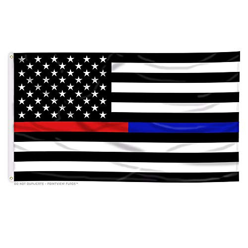 Thin Red and Blue Line American Flag United States Military Banner Polyester 3x5 Foot Flags Vivid Color and UV Fade Resistant Flag