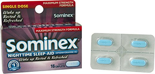 Sominex Nighttime Sleep-Aid with Diphenhydramine HCl 50 mg   Maximum Strength Formula   16 Tablets