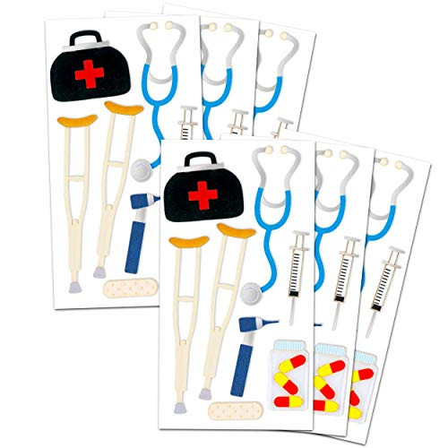 Medical Doctor Sticker Bundle Nurse Sticker Set - 6 Pack Medical Nurse Doctor Stickers for Laptop  Water Bottles  Graduation Cap  Scrapbooking  and More