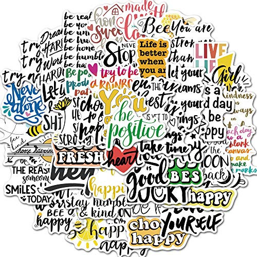 Inspirational Stickers for Hydroflasks  50 Pcs Encouragement Motivational Stickers for Teens  Students  Teachers and Employees  Waterproof Vinyl Inspirational Quote Laptop Stickers for Water Bottles