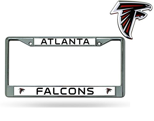 Official National Football League Fan Shop Licensed NFL Shop Authentic Chrome License Plate Frame and Colored Auto Emblem (Atalanta Falcons) Official National Football League Fan Shop Licensed NFL Shop Authentic Chrome License Plate Frame and Colored Auto Emblem (Atalanta Falcons)