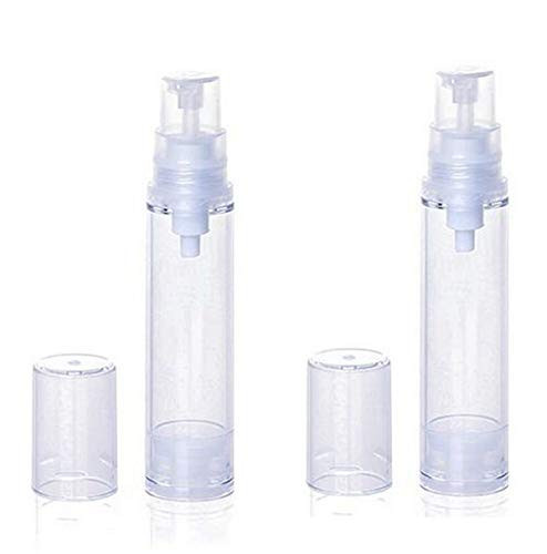 TOPWEL 15ml Empty Clear Refillable Airless Vacuum Pump Cream Lotion Bottle 10pcs