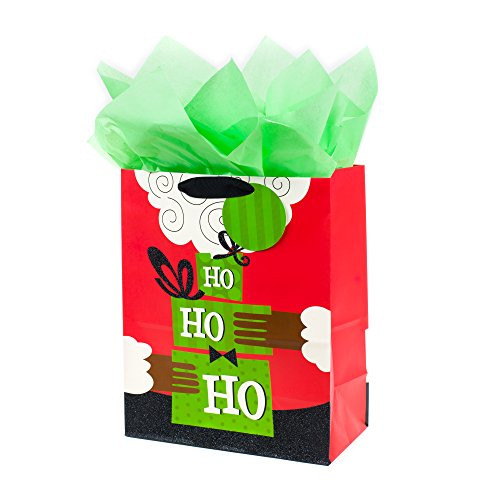Hallmark Mahogany 13 Large Christmas Gift Bag with Tissue Paper Ho Ho Ho Hallmark Mahogany 13 Large Christmas Gift Bag with Tissue Paper Ho Ho Ho