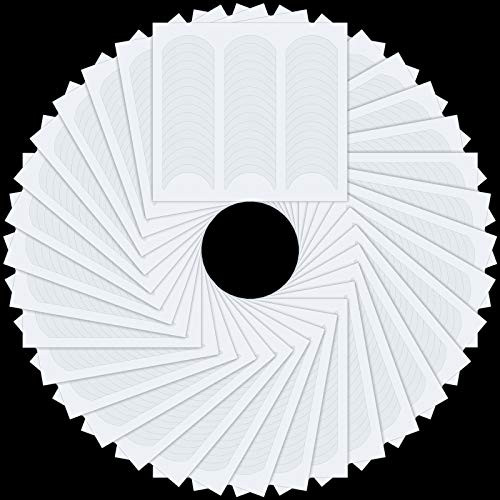 1728 Pieces French Manicure Nail Guide Sticker White Half-Moon Shaped Nail Tip Guides Decals Self-Adhesive Manicure Template Stickers for Nail Art Design and Pattern Application 36 Sheets 1728 Pieces French Manicure Nail Guide Sticker White Half-Moon Shaped Nail Tip Guides Decals Self-Adhesive Manicure Template Stickers for Nail Art Design and Pattern Application 36 Sheets