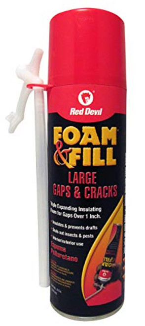 Red Devil 0908 Foam   Fill Large Gaps   Cracks Expanding Polyurethane Sealant  8 oz  Off-White  Pack of 1