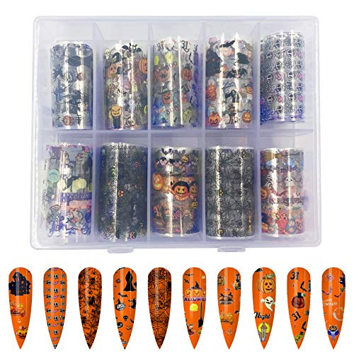 10 Rolls Halloween Nail Foil Transfer Sticker Sportsvoutdoors Pumpkin Spider Skull Ghost Witch Nail Decals for Halloween Festival Party Wraps Transfer Adhesive Glitters DIY Acrylic Nails 10 Rolls Halloween Nail Foil Transfer Sticker Sportsvoutdoors Pumpkin Spider Skull Ghost Witch Nail Decals for Halloween Festival Party Wraps Transfer Adhesive Glitters DIY Acrylic Nails