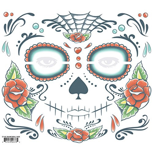 Tinsley Transfers  Sugar Skull  Flesh-Multi  One Size