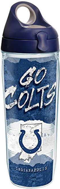 Tervis 1251986 NFL Indianapolis Colts NFL Statement Tumbler with Wrap and Navy with Gray Lid 24oz Water Bottle, Clear Tervis 1251986 NFL Indianapolis Colts NFL Statement Tumbler with Wrap and Navy with Gray Lid 24oz Water Bottle, Clear