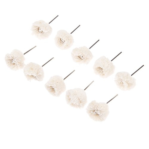 Buffing Polishing Wheel For Drill - 10Pcs White Flannelette Polishing Mop Wheel T-shaped Wheel Grinding Head With 0-09inch Handle For Manifold-aluminum-stainless steel-chrome