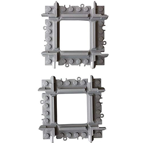 2 x Mini Compatible with Lego City Custom Cross Track, Straight Cross Tracks Crossover, Compatible with Lego Train Rails and Sets, Compatible Straight Tracks, Crossover Track