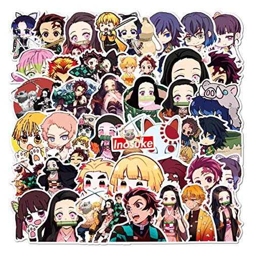 Demon Slayer  Kimetsu no Yaiba Stickers for Water Bottle 50 Pack Computer Laptop Trendy Sticker for Hydroflasks Teens Girls Vinyl Aesthetic Decal Sticker Luggage Demon Slayer  Kimetsu no Yaiba