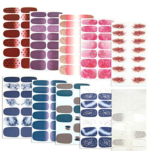 Full Nail Wraps Strips 10 Sheets Self-Adhesive Nail Polish Stickers Glitter Nail Polish Strips Decal Solid Color Nail Manicure Stickers Set with 2 Pcs Nail File for Women Girls Nail DIY Decoration Full Nail Wraps Strips 10 Sheets Self-Adhesive Nail Polish Stickers Glitter Nail Polish Strips Decal Solid Color Nail Manicure Stickers Set with 2 Pcs Nail File for Women Girls Nail DIY Decoration