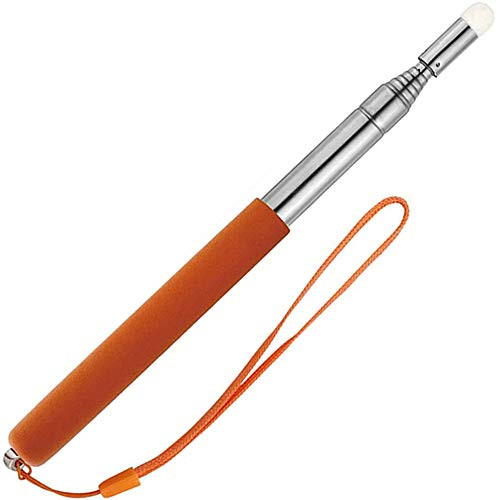 Telescopic Pointer Stick with Hand Lanyard  Teacher Pointer for Classroom  Presentation Pointers for teachers  Hand Pointer Extendable Pointer Stick Retractable Pointer Pen Whiteboard Pointer Orange
