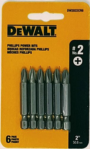 DEWALT DW2022CR6  2 Phillips 2-inch Power Bits- 6pk Card