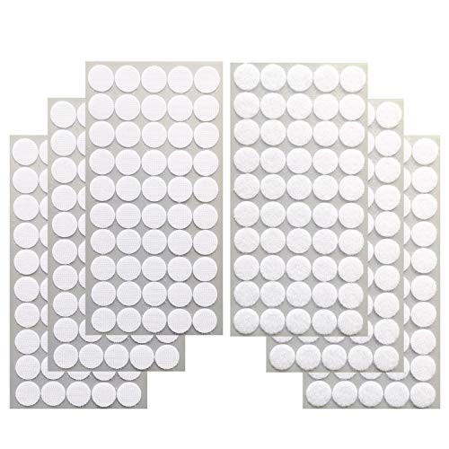 Vkey 150 Pairs 20mm Diameter Sticky Back Dots Coins Hook   Loop Self Adhesive dots Tapes White