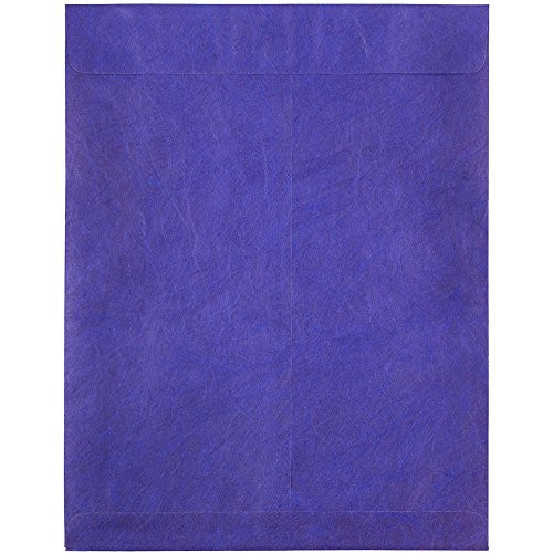 JAM PAPER Tyvek Tear-Proof Open End Catalog Envelopes - 10 x 13 - Blue - 25/Pack