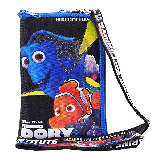 Disney Finding Dory Character Lanyard with Detachable Cellphone Case Or Coin Purse Black