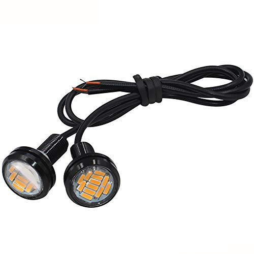 shunyang 2PCS Eagle Eye LED Lighting Kit High Power 9W 12SMD Daytime Running Light DRL Car Motorcycle Fog Light Backup Lights Amber 23mm  Amber