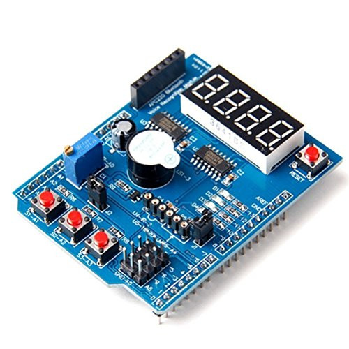 HiLetgo Multi-Function Shield ProtoShield Multi-functional Expansion Board Sensor Shield Module witn Four Digital Display for Arduino