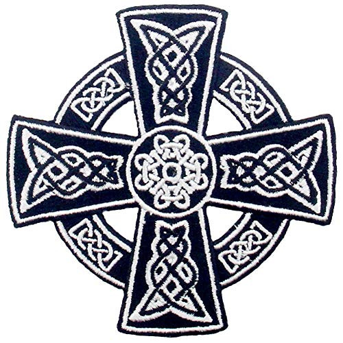 Celtic Cross Irish Goth Druids Wicca Pagan Patch Embroidered Applique Iron On Sew On Emblem