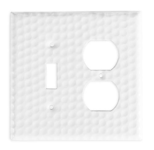 Monarch Abode 19017 Hand Hammered Single Duplex Wall Switch Plate  Classic White