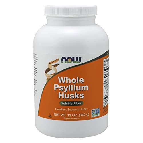 NOW Supplements  Whole Psyllium Husks  Non-GMO Project Verified  Soluble Fiber  12-Ounce