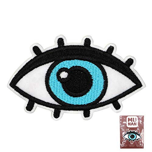 MUNAN Big Eyes Patch Embroidered Applique Badge Iron On Sew On Emblem