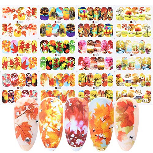 JMEOWIO Fall Nail Art stickers Thanksgiving Autumn Nail Decals Accessories 12 Sheets Maple Leaves for Women Girls Fingernail Toenail Decoration Manicure Tips?Type 4? JMEOWIO Fall Nail Art stickers Thanksgiving Autumn Nail Decals Accessories 12 Sheets Maple Leaves for Women Girls Fingernail Toenail Decoration Manicure Tips?Type 4?